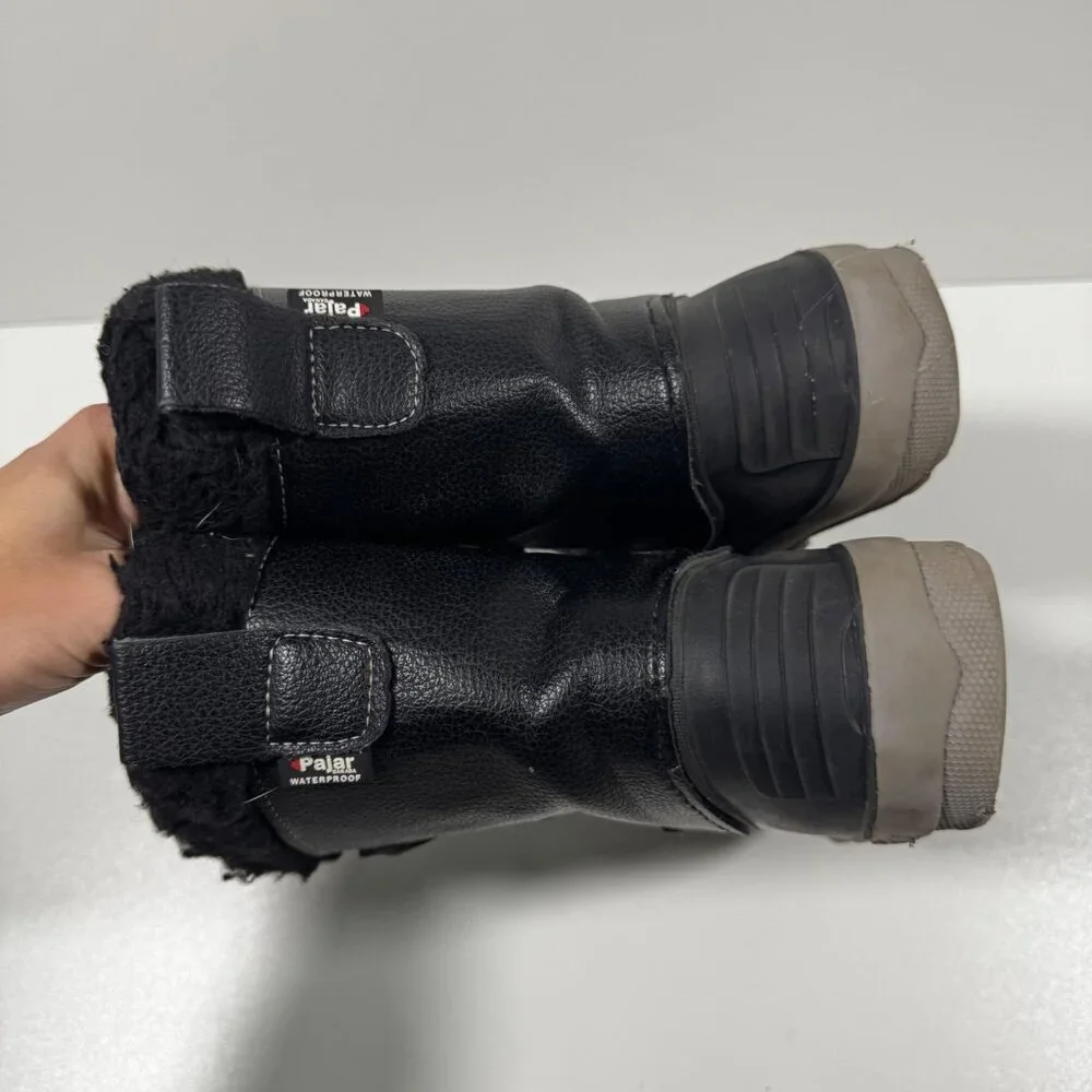 Pajar Waterproof Winter Snow Boots Black Faux Fur Lace-Up Boys Girls 3Y Outdoor
